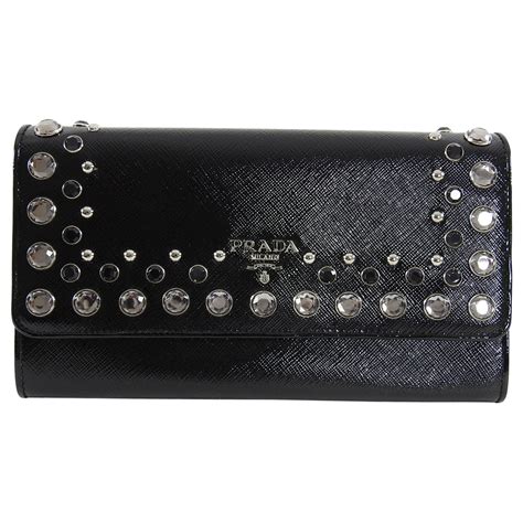 prada studded wallet|Prada wallet black woman.